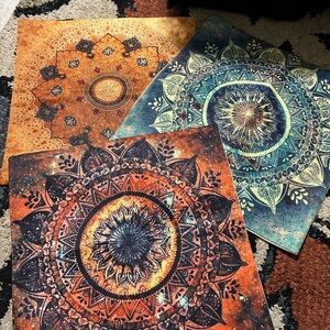 Bohemian Mandala Pillow Cases- Orange & Teal Home Pillow Cases set of 3